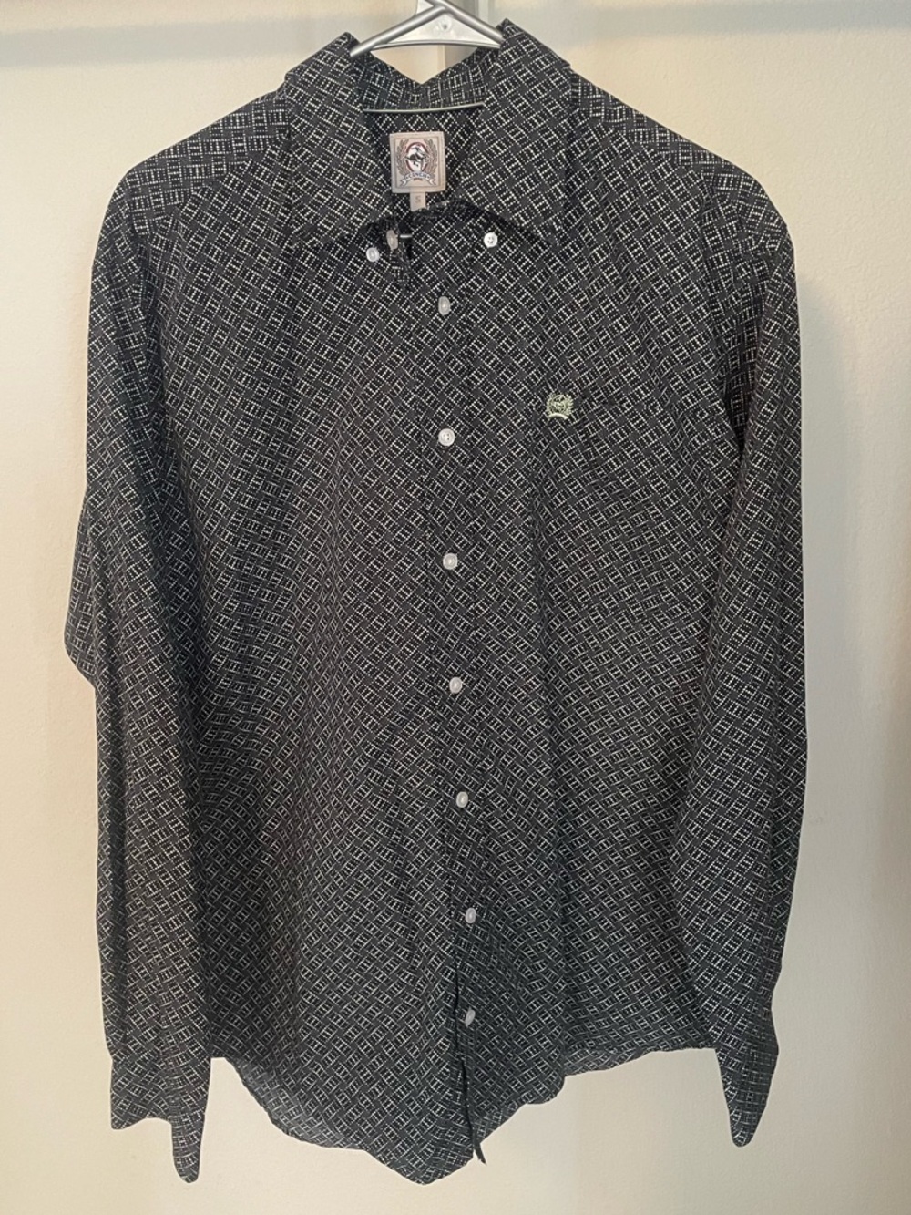 Cinch Black Geometric Button-Down Shirt